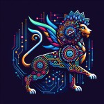 یک لوگو از ترکیب سیمرغ و هوش مصنوعی بساز