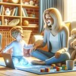مادری با کمک هوش مصنوعی می خواهد با کودک 4 ساله خود بازی کند