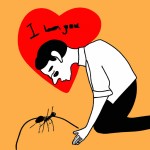 عکس یک مرد که عاشق یک مورچه شده است