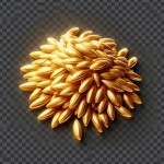 آیکون 3 بعدی از برنج با تم طلایی و بدون پس زمینه