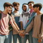 جوانان لر و عرب و فارس در کنار هم ایستاده اند