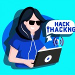 یک دختر قدرتمند در حال هک کردن