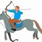 مردی سوار بر اسب در حال تاختن و کمانگیر است
