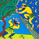 نقاشی اذر و اسمعلی که دارند از دست زهرا فرار میکنند
