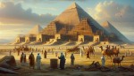 اهرام مصر در حال ساخته شدن توسط قرازمینی ها، یوفو در صحنه حضور داشته باشد