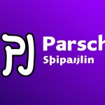 یک لوگو برای یک پلتفرم آموزشی به نام پرشین جاوا اسکریپت که رنگ پس زمینه آن بنفش روشن باشد و از نام این پلتفرم در طراحی آن استفاده بشود