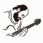 تصویری از یک نوازنده گیتار برایم خلق کن که اصالتی ایرانی و جنوبی دارد و دارد با جامعه ناآگاه در دوران قدیم مبارزه میکند با تفکراتش