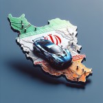 یک لوگو بساز که نقشه ایران را داشته باشد که یک ماشین اسپورت جلویش نگهداشته