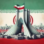 پرچم ایران و برج آزادی