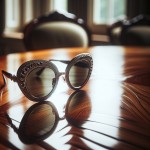 عینک آفتابی زنانه روی میز
