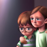 دو کودک غمگین در اغوش یکدیگر