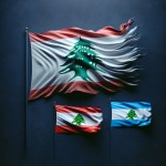 یک بکگراند آبی تیره 
روی آن سه تصویر از پرچم های کشور ایران ، کشور لبنان و حزب الله 
لبنان قرارگرفته باشد
به پرچم ها باد بوزد و حالت زیبایی داشته باشند 
پرچم ها در یک سوم پایین تصویر باشند و بالای تصویر خالی باشد تا بتوان در آن متن و نوشته  قرار داد