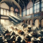 عکس پرتره پخت غذا در آشپزخانه سنتی ایرانی اسلامی خیلی کم کارتونی باشه