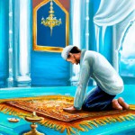 فردی در مسجد بر روی سجاد دارد نماز میخواند