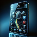 یک گوشی موبایل که روی صفحه آن برنامه GPS روشن است