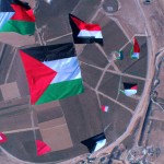 عکس دنیا با پرچم فلسطین و یمن