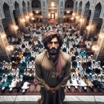 تصویری از یک حاج اقا در مسجد  بسیار زیبا که نماز گزاران واقتدا کنند گان بلوچ باشند و