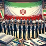 وفاق در مدرسه و تاثیر آن در آینده کشورمان ایران ( پس زمینه آن مدرسه است و دانش آموزان پسر دست در دست هم داده‌اند ) کتاب در اطراف وجود دارد و پرچم ایران هم وجود دارد