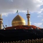 امام حسین در گودی قتلگاه و حضرت زینب روی تل زینبیه
