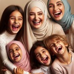 خانواده ای با حجاب با ۴ فرزند شاد و خوشحال