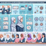 یک پوستر طراحی کن که کاربردهوش مصنوعی در مدرسه برای مدیران و معلمان القا نماید. کاربرد مختلف هوش مصنوعی در تصویر مشخص باشد.
خانم ها با حجاب اسلامی در تصویر رسم کن