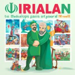 پوستر درباره راه وفاق ملی ایران با استفاده از اثار تاریخی ایران و نشان همبستگی
