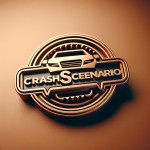 یک لوگو ماشینی که متن داخل پارانتز درونش بزرگ نوشته شده باشد بساز (crashscenario)