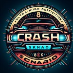 یک لوگو ماشینی که متن داخل پارانتز درونش بزرگ نوشته شده باشد بساز (crash scenario)