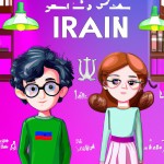 یک پوستر طراحی کن که روی آن طراحی دختران و پسران باهوش ایرانی باشند که نشان دهنده هوش و ذکاوت ایرانی ها باشد و کلمه ایران قوی رو به فارسی بزرگ و خوانا روی آن حل کن