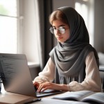دانش آموز 8 دختر ایرانی دیدن کلاس آنلاین که پوشش مناسب هم داره