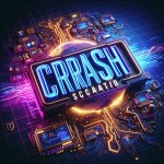 یک لوگوی حرفه‌ای و مدرن با تم تکنولوژی و هوش مصنوعی. متن 'Crash Scenario' به صورت بزرگ و فانتزی نوشته شود، با فونت نئونی. پس‌زمینه دارای جلوه‌های دیجیتالی، نورپردازی آبی و بنفش، و جزئیات مرتبط با هوش مصنوعی باشد. سبک طراحی سه‌بعدی اسم کانال را دقیق بنویس