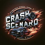 یک لوگوی حرفه‌ای و مدرن برای کانالی درباره ماشین‌ها با نام 'Crash Scenario' متن به صورت بزرگ و فانتزی با فونت اسپرت طراحی شود. پس‌زمینه شامل عناصر مرتبط با خودرو، مانند تایرهای دودزا، خطوط سرعت، یا تصادف و سرعت باشد.