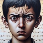 حالا از همین پسر ایرانی که برام تصویرش رو ساختی یک تصویر درست کن با مشخصات زیر •	چهره‌اش پر از استرس می‌شود.
🎙 نریشن: "چقدر از وقتت را از دست دادی؟"