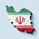 پرچم ایران با نقشه ایران مثل یک لوگو مناسب برای تابلو بیرون مغازه برام بساز