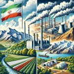 پرچم ایران ،کارخانه ها،مزارع کشاورزی نقاط جغرافیایی مختلف ایران کوه جنگل دریا
