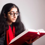 دختر ایرانی در حال خواندن کتاب