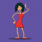 زنه کارتونی در حال رقص