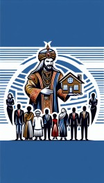یک لوگو بساز برای املاک پادشاه که توی لوگو یک پادشاه ایرانی درحال هدیه دادن خونه به مردم هست