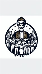 یک لوگو بساز برای املاک پادشاه که توی لوگو یک پادشاه ایرانی درحال هدیه دادن خونه به چندین نفر از مردم هست