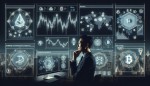 i need a high image for a post about "Using Artificial Intelligence to Make You a Smarter Crypto Trader - Is It Really Possible?" uploading on medium. minimal image