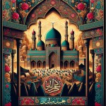 یک پوستر با موضوع اربعین و متن انا علی العهد مخواهم