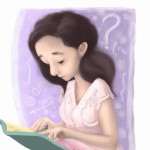 عکس دختر  بچه زیبا که دارد مطالعه می کند