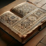 کتاب قدیمی با نقوش اسلیمی قدیمی