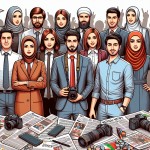 تصویری از جوانان ایرانی اسلامی به روز موفق در شغل خبرنگاری و رسانه در کنار هم با حجاب اسلامی...

آقایون حجاب نداشته باشن
ایستاده کنار هم باشن و روزنامه ها و دوربین و رسانه جلوشون باشه
