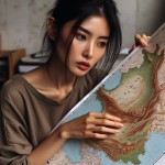 زن  نقشه ایران را در اغوش دارد