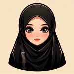 فقط تصویر کارتونی دختر محجبه با چادر مشکی می خواهم