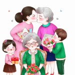 یه تصویر از مادری میخوام  که روی صندلی نشسته وچندفرزندونوه داره که با گل وشیرینی وکادو دورش جمع شدن ونوه ها به دست مادربزرگ بوسه میزنن