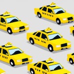 عکس چندین تاکسی زرد کنار هم بساز