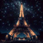 یه عکس از برج ایفل تو شب