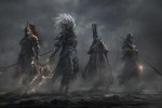 باس فایت های nameless king و micolash و sister friede و ornstein در دارک سولز کنار هم در فضایی مه الود در دارک سولز 3